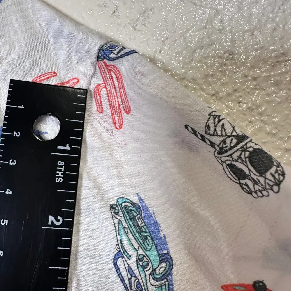 Children's Place Boys Large 10/12 Short Sleeve Button Down Cars Tacos Cactus